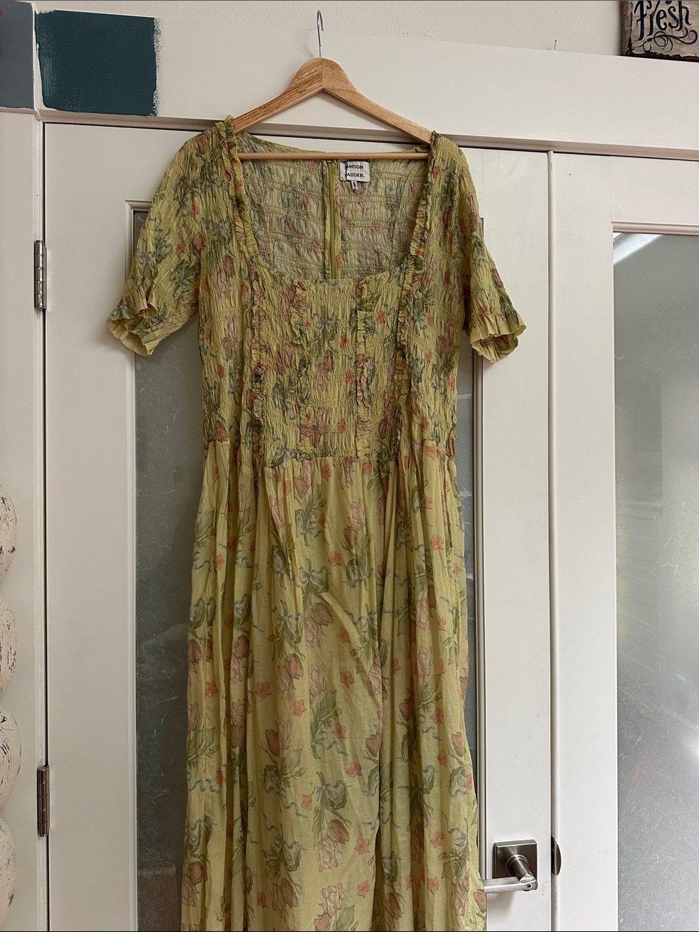 Damson Madder Yellow Floral dress - Picture 2 of 7
